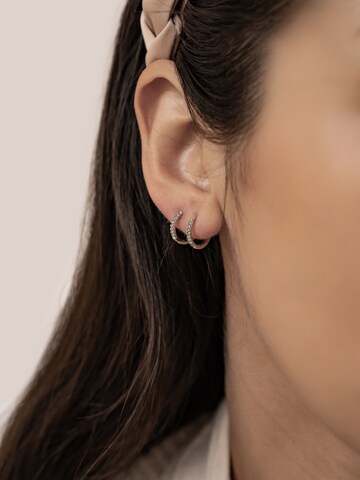 Hey Happiness Ohrringe 'Green Huggies' in Silber