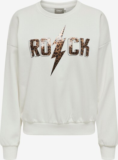 ONLY Sweatshirt 'RUNA' in hellbraun / schwarz / weiß, Produktansicht