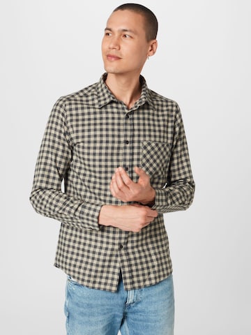 BURTON MENSWEAR LONDON Slim fit Button Up Shirt in Grey: front