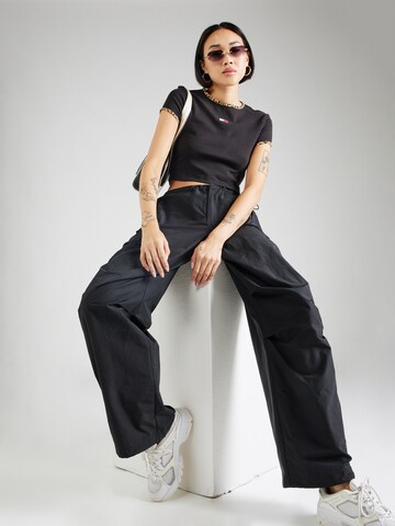 Wide leg Pantaloni di Tommy Jeans in nero