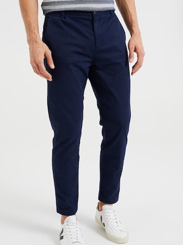 Coupe slim Pantalon à pince WE Fashion en bleu : devant