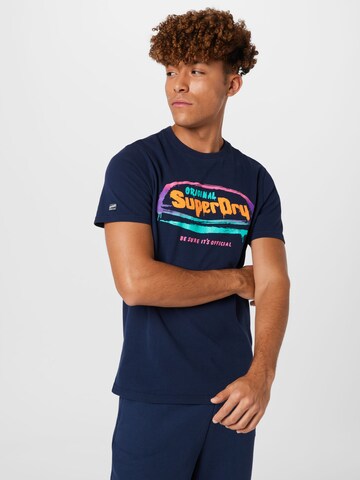 Superdry Тениска 'Cali' в синьо: отпред