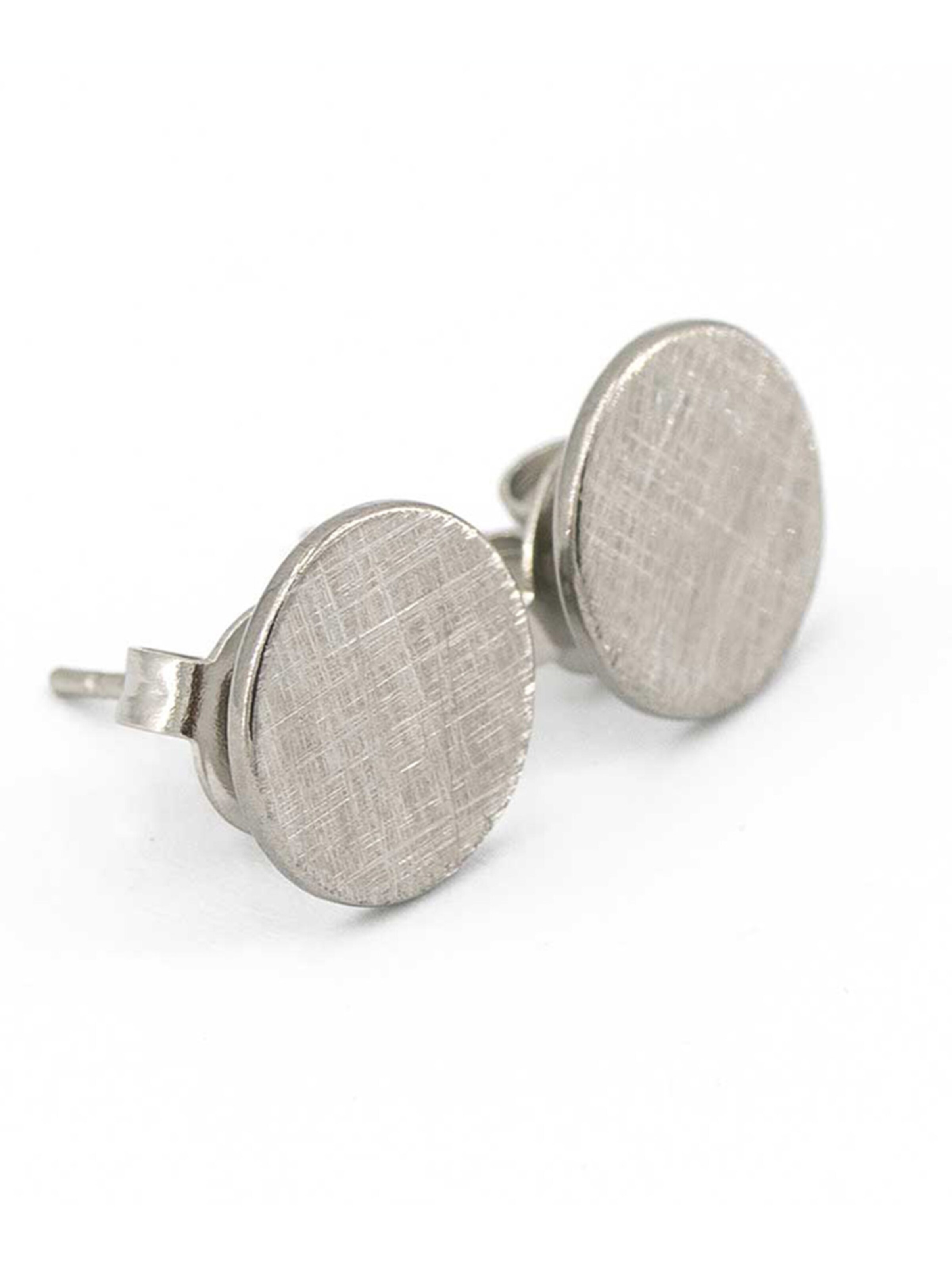 Sergio Engel Ohrringe 'Pura Ohrring 07 Edelstahl-Ohrstecker mit gekratzter Oberfläche, 3 Farben'‌‌‌‌‌‌‌‌ in Silber: Vorderseite