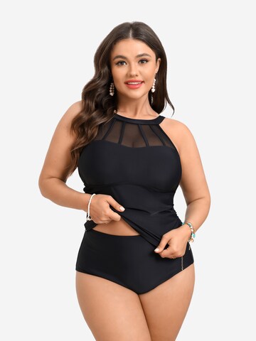 Cupshe High neck Tankini 'DGA12D4M007AA' in Black: front