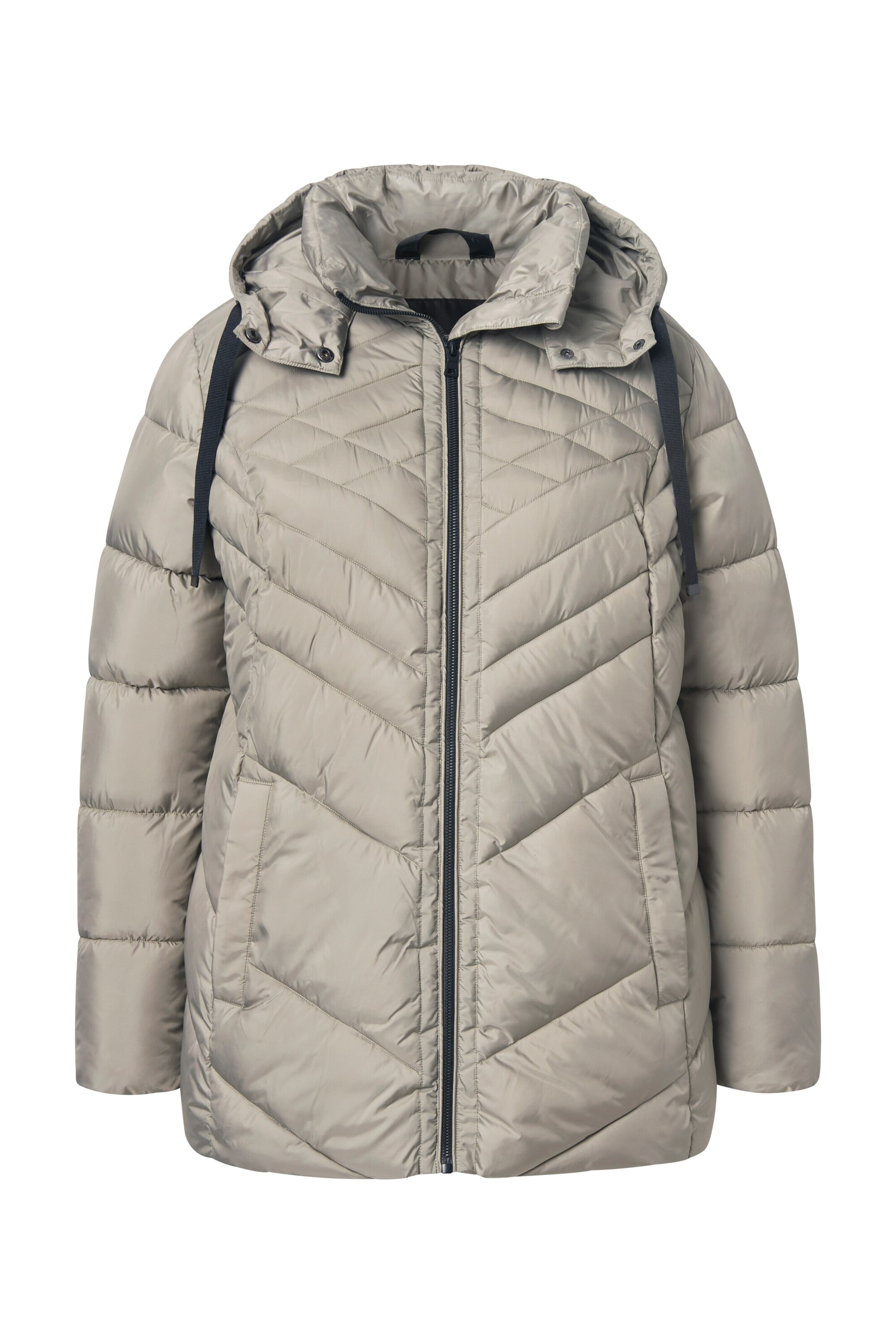 Ulla Popken Winterjas in Grijs: voorkant