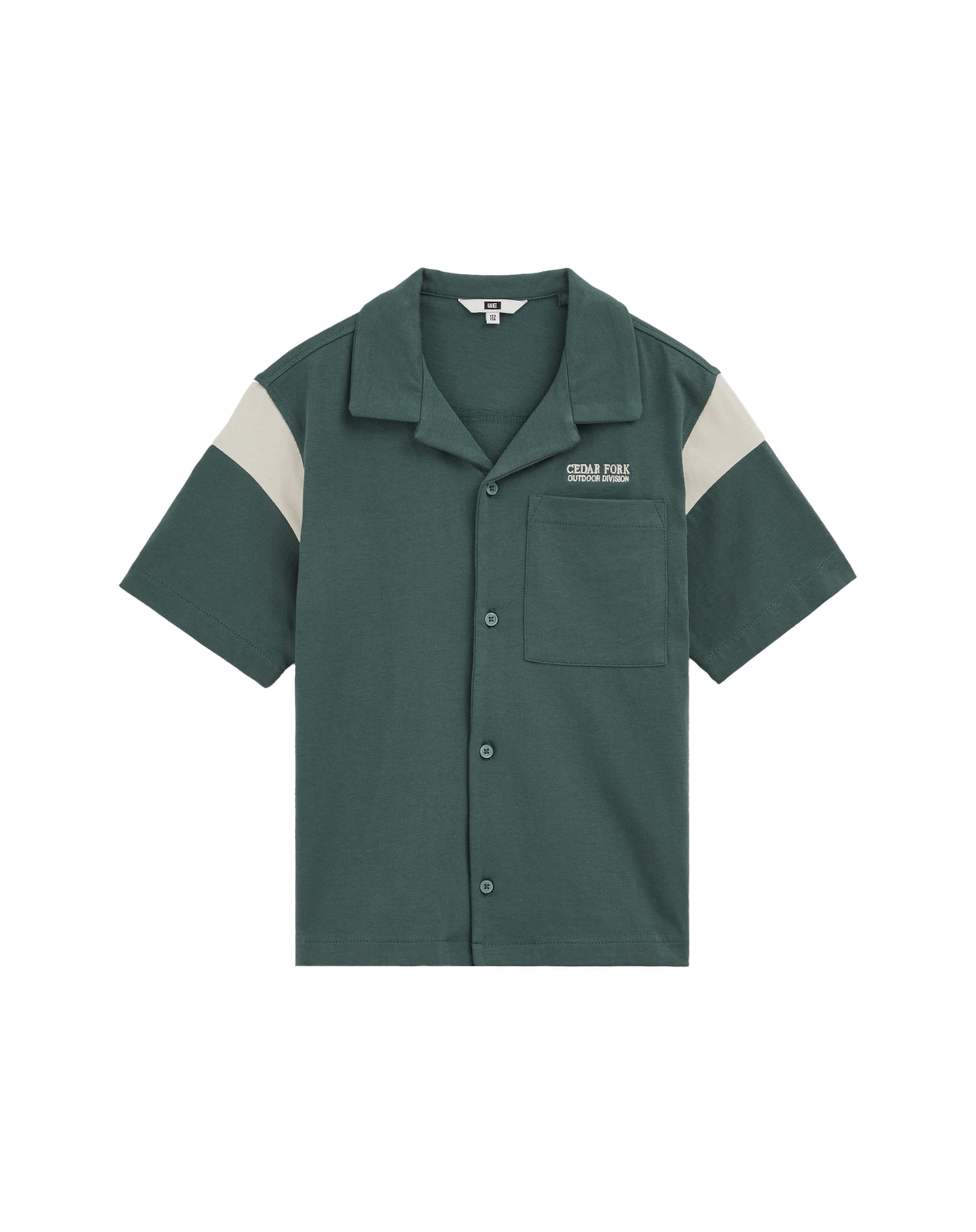 WE Fashion Regular fit Риза в зелено: отпред