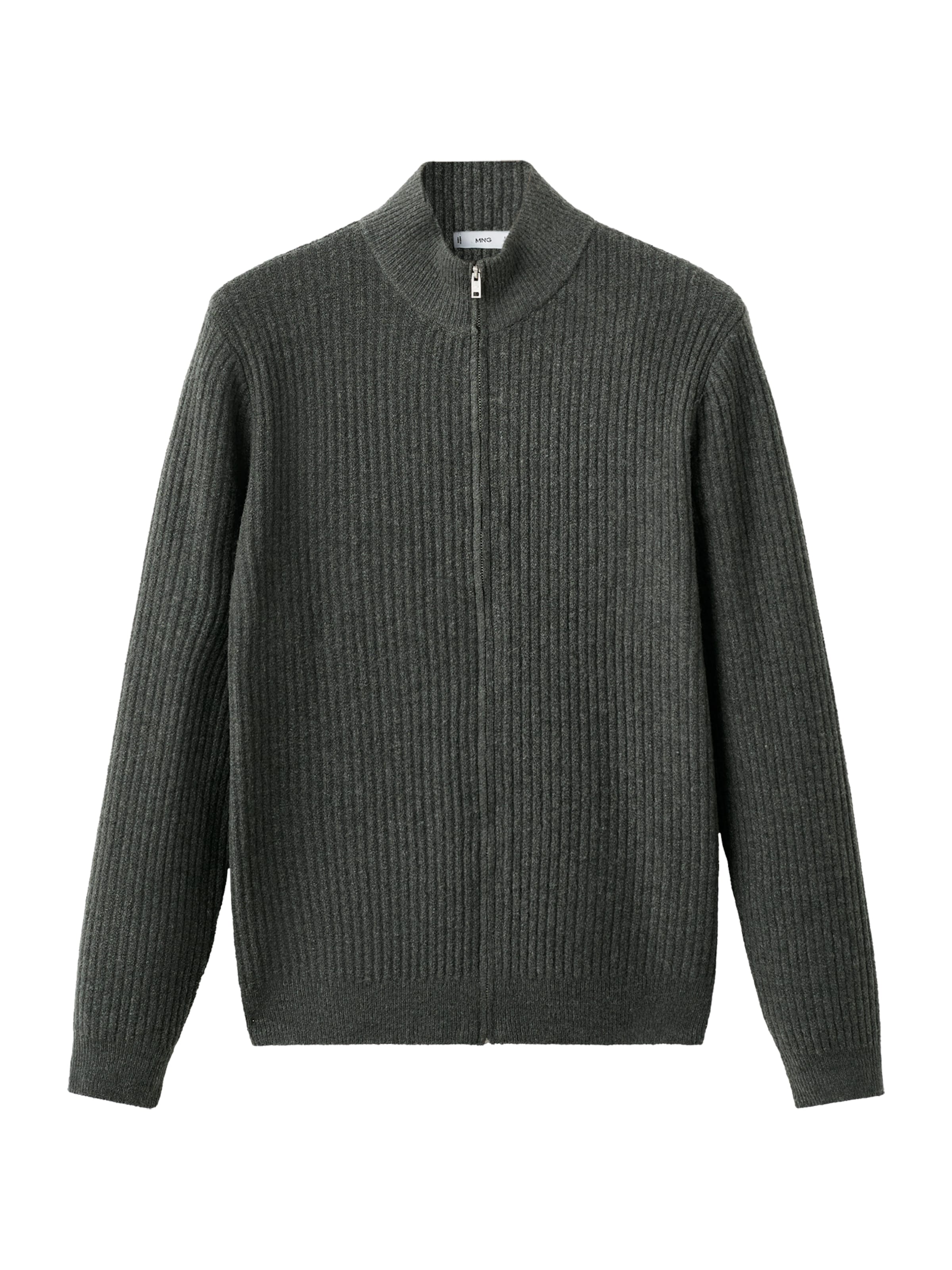 MANGO MAN Gebreid vest 'Parkz' in Groen: voorkant