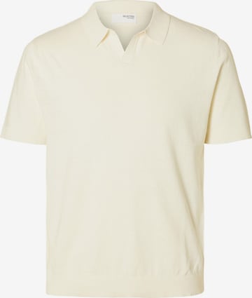 T-Shirt SELECTED HOMME en beige : devant