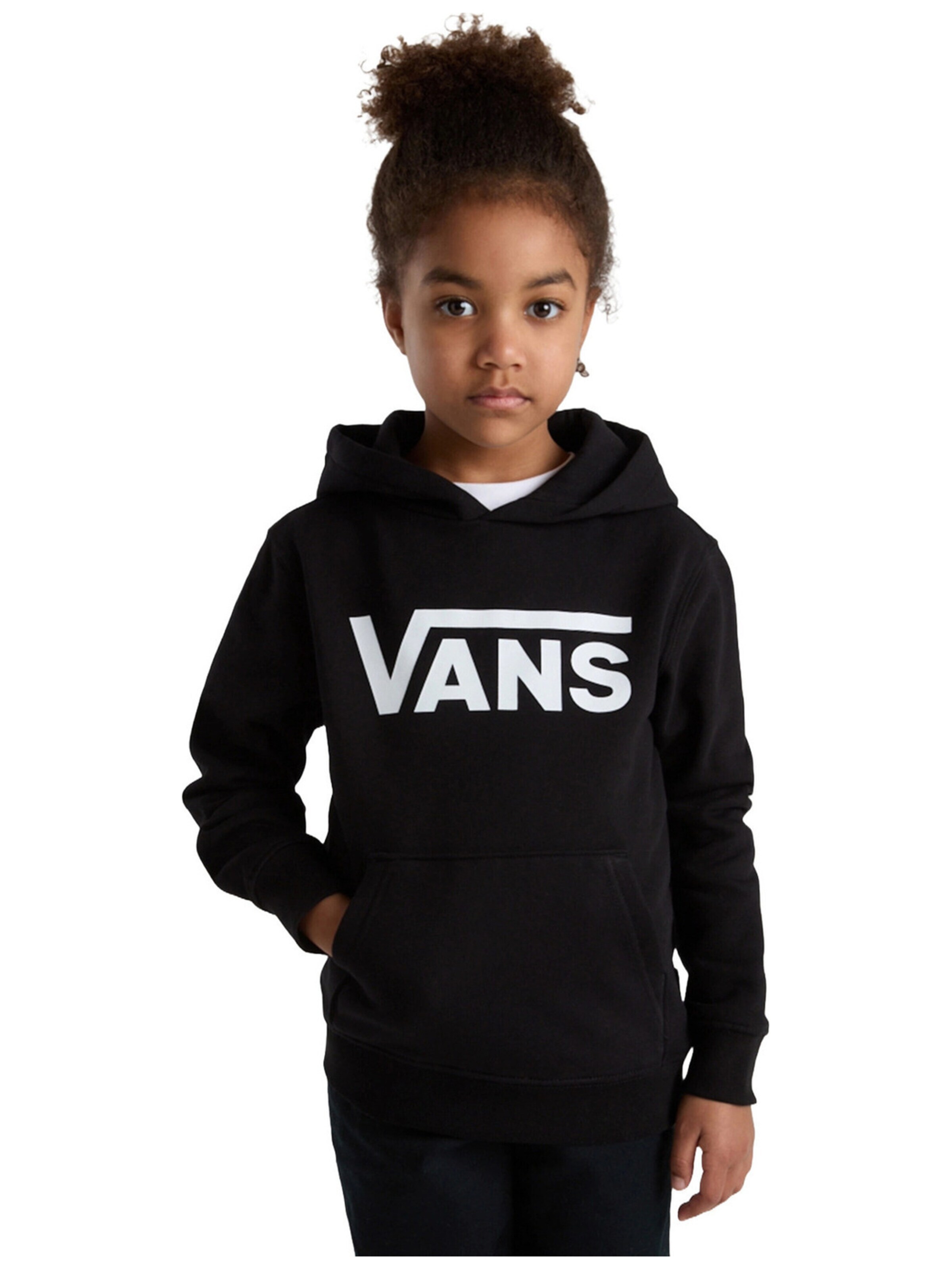 VANS - Sudadera con cremallera 'Vans Little Kids Vans Classic Pullover Hoodie' en negro: frente