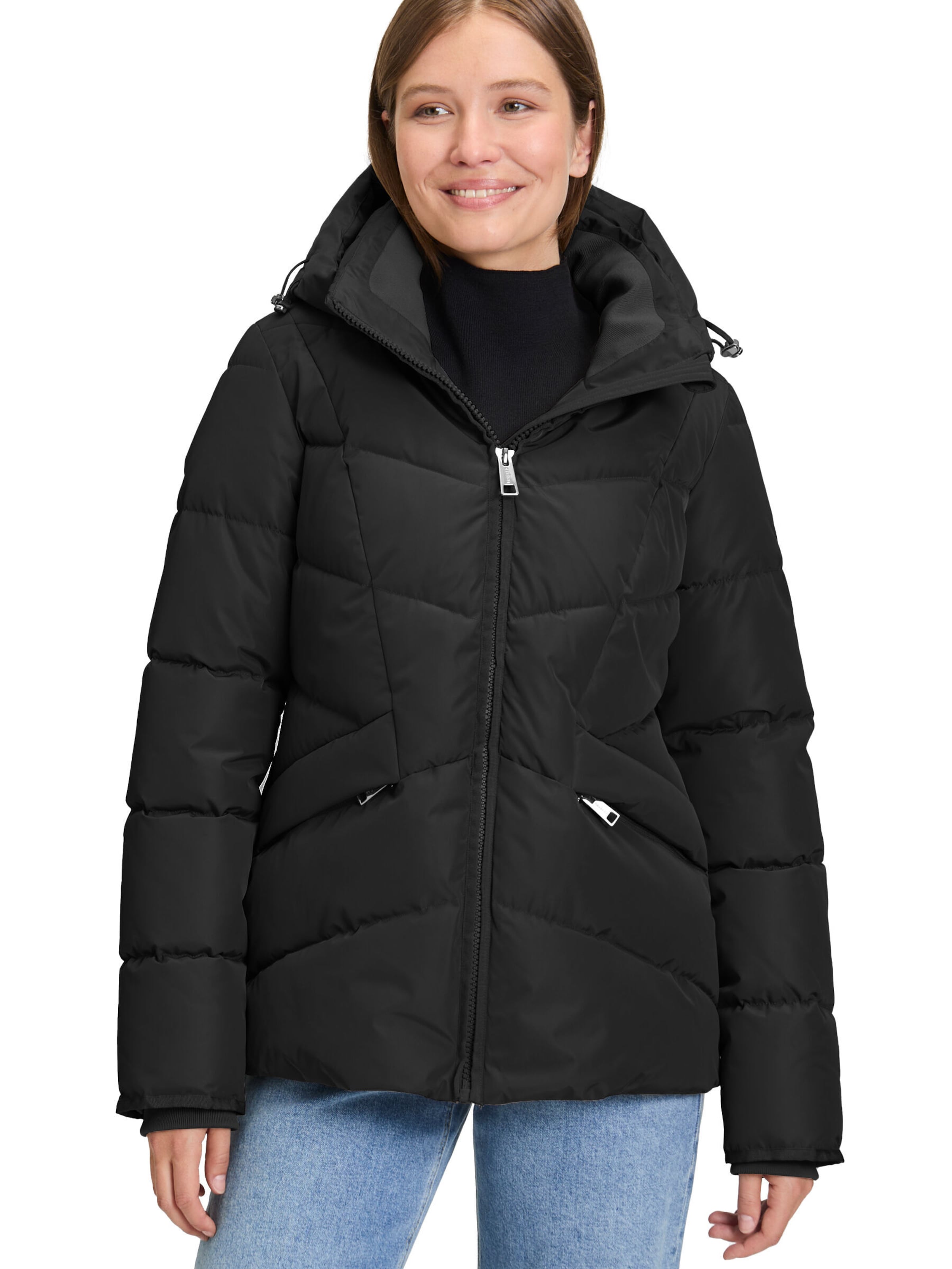 Covered Winter Jacket 'ANNA 2' in Black: front