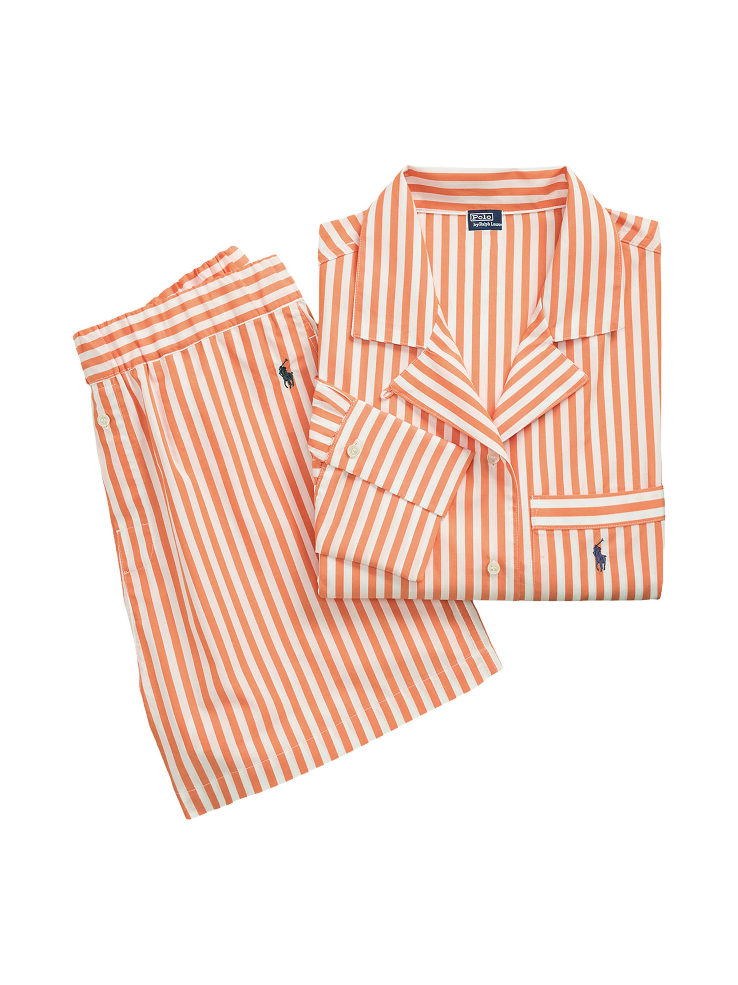 Polo Ralph Lauren - Pijama ' Crop & Boxer Set ' en naranja: frente