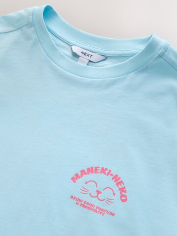 Next Shirt 'Lucky Cat' in Blauw