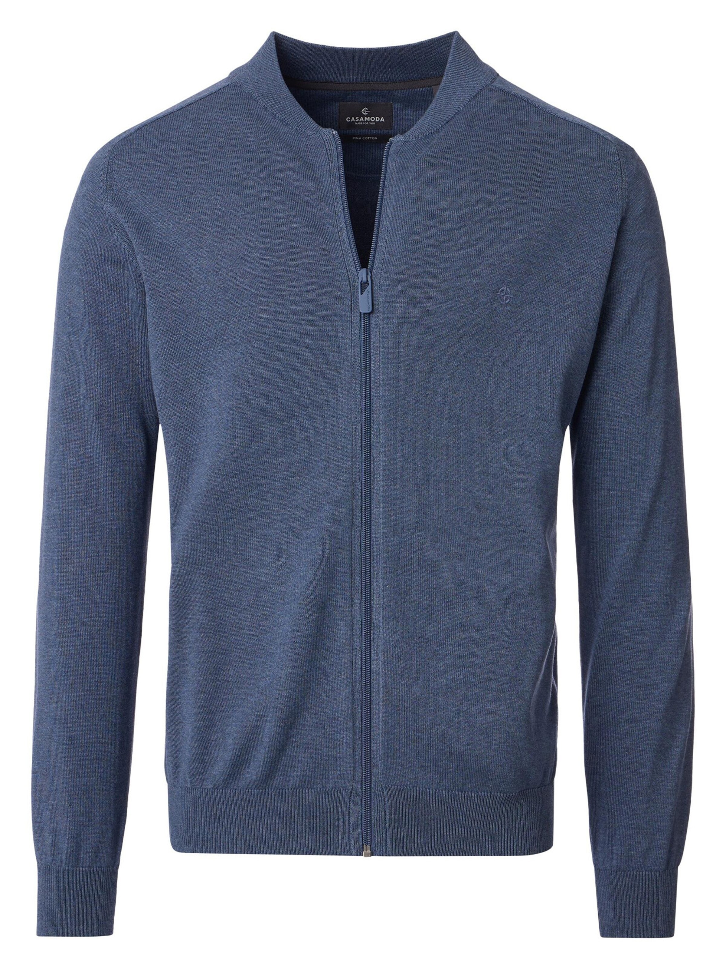 CASAMODA Knit Cardigan 'Basic' in Blue: front