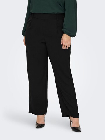 Wide leg Pantaloni con pieghe 'CARMETTA' di ONLY Carmakoma in nero: frontale
