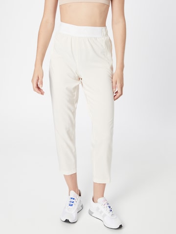 ADIDAS SPORTSWEAR Tapered Sports trousers 'BRANDED AEROREADY' in White: front