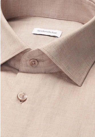 SEIDENSTICKER Slim fit Business shirt in Beige