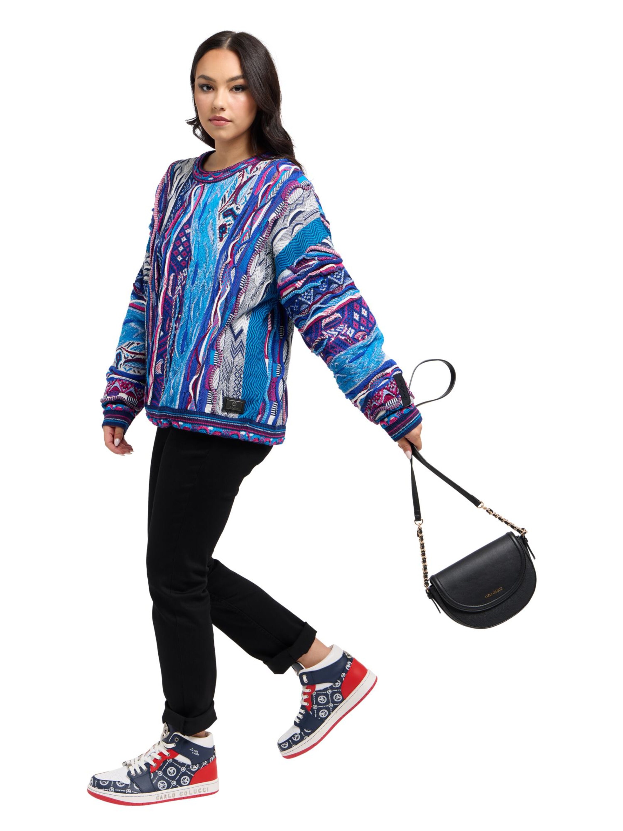 Carlo Colucci Umhängetasche 'di Maio' in Schwarz