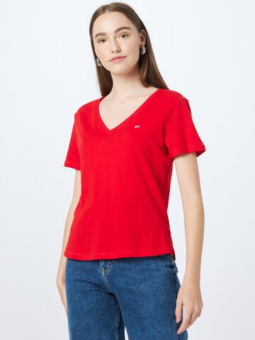 T-shirt Tommy Jeans en rouge : devant