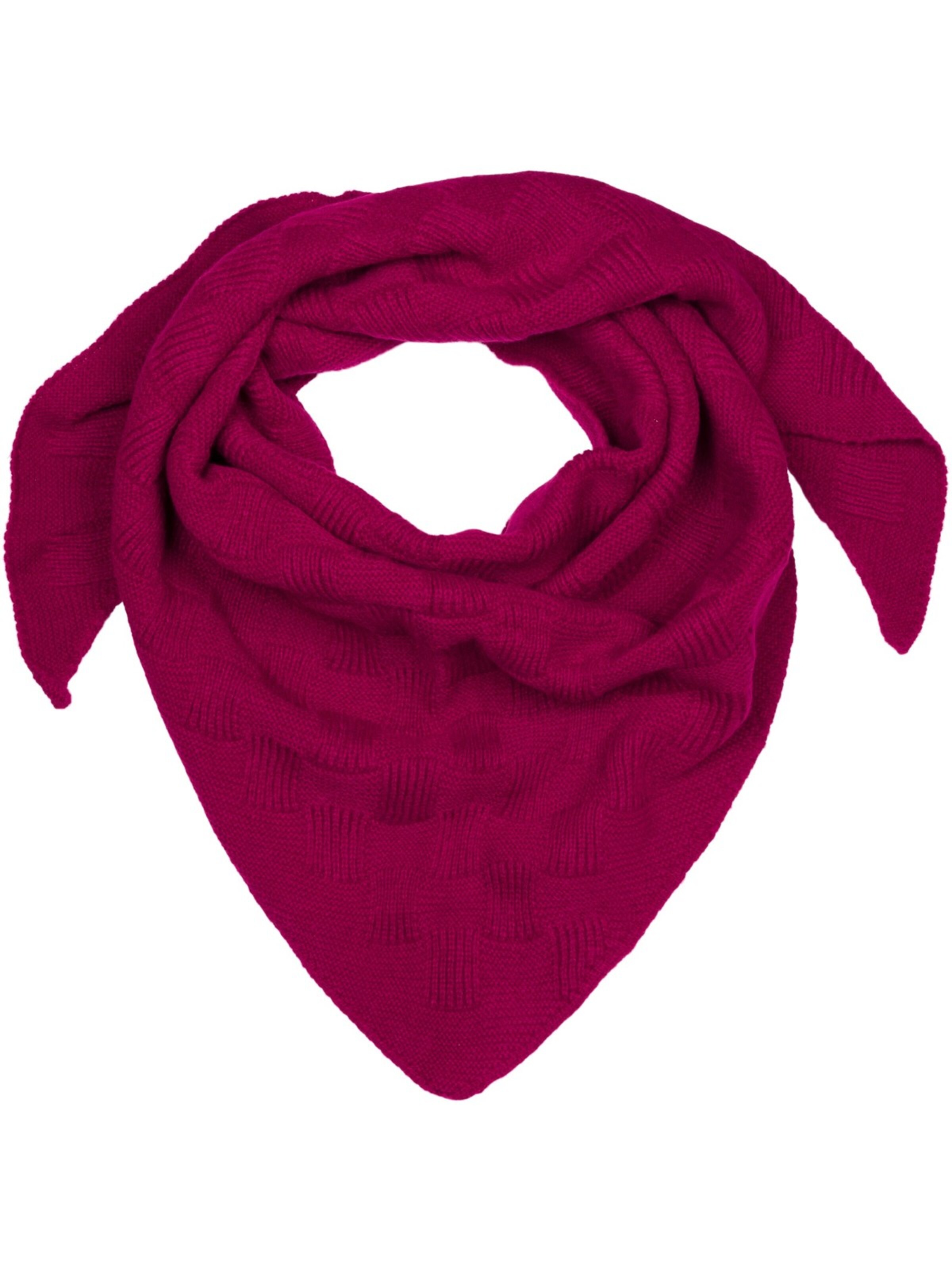 styleBREAKER Shawl 'Strick Dreiecktuch Schachbrett Strickmuster' in Pink: front