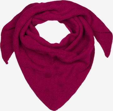 styleBREAKER Shawl 'Strick Dreiecktuch Schachbrett Strickmuster' in Pink: front