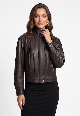 Veste mi-saison faina en marron : devant