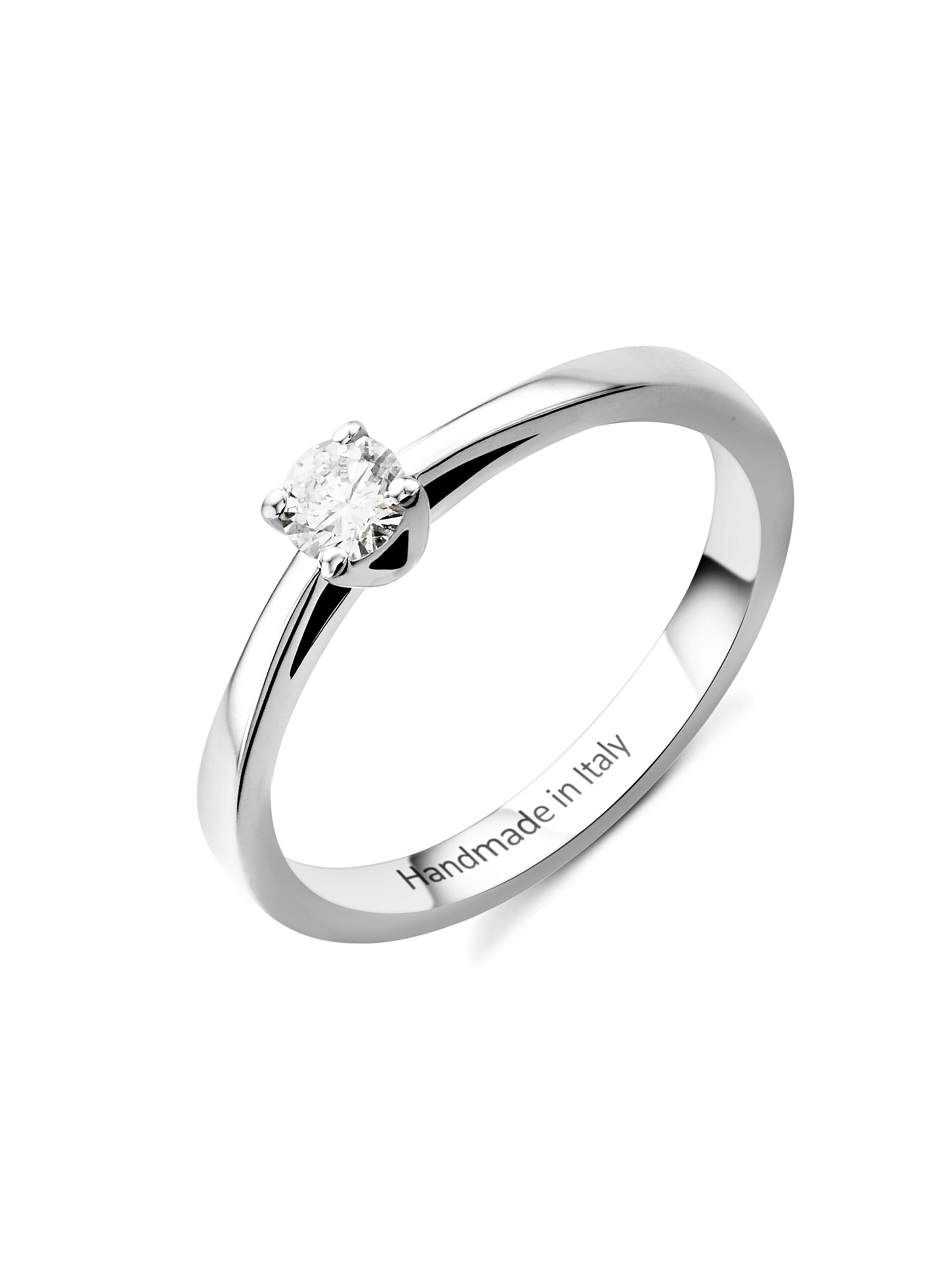 DIAMANT LETERNEL Ring 'Solitär'‌‌‌‌‌‌‌‌‌ in Silber: Vorderseite