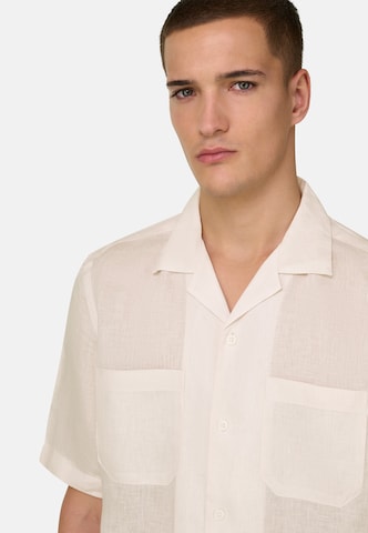 Boggi Milano Regular fit Button Up Shirt in Beige
