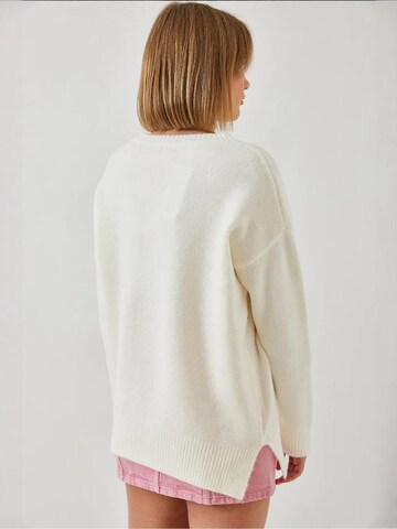 Pull-over oversize Bianco Lucci en blanc