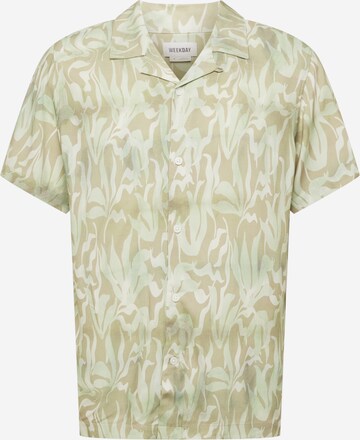 WEEKDAY Regular fit Button Up Shirt in Green: front