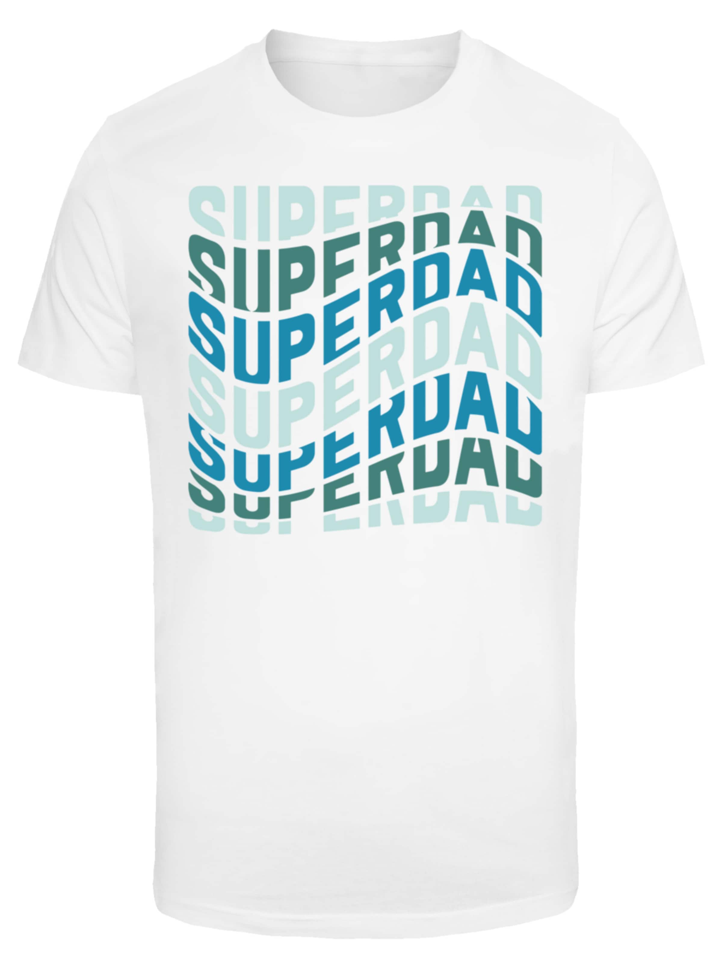 F4NT4STIC T-Shirt 'Super Dad Retro Trend Vatertags Design für Papas' in Weiß: Vorderseite