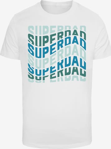 F4NT4STIC T-Shirt 'Super Dad Retro Trend Vatertags Design für Papas' in Weiß: Vorderseite