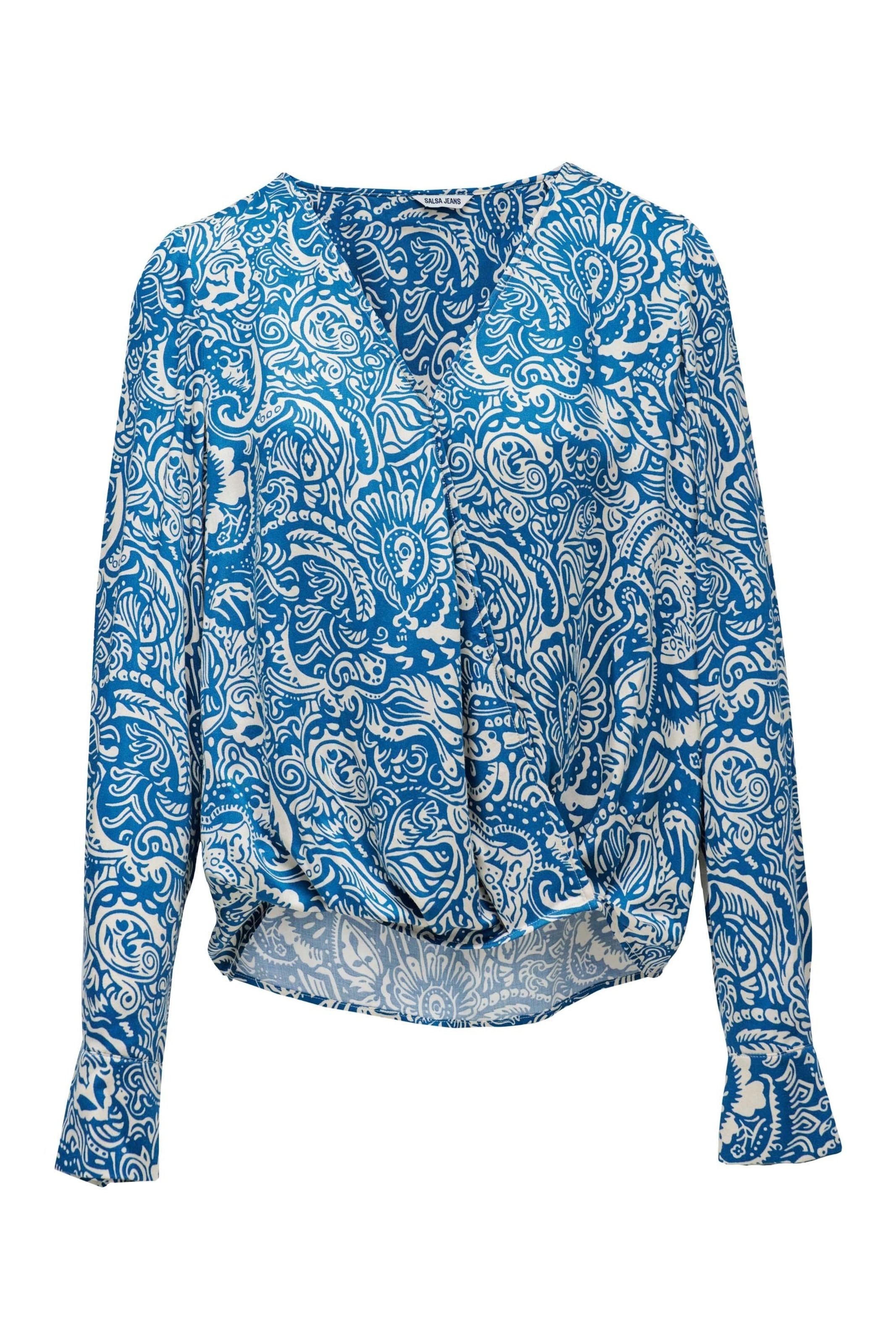 Salsa Jeans Blouse in Blauw: voorkant