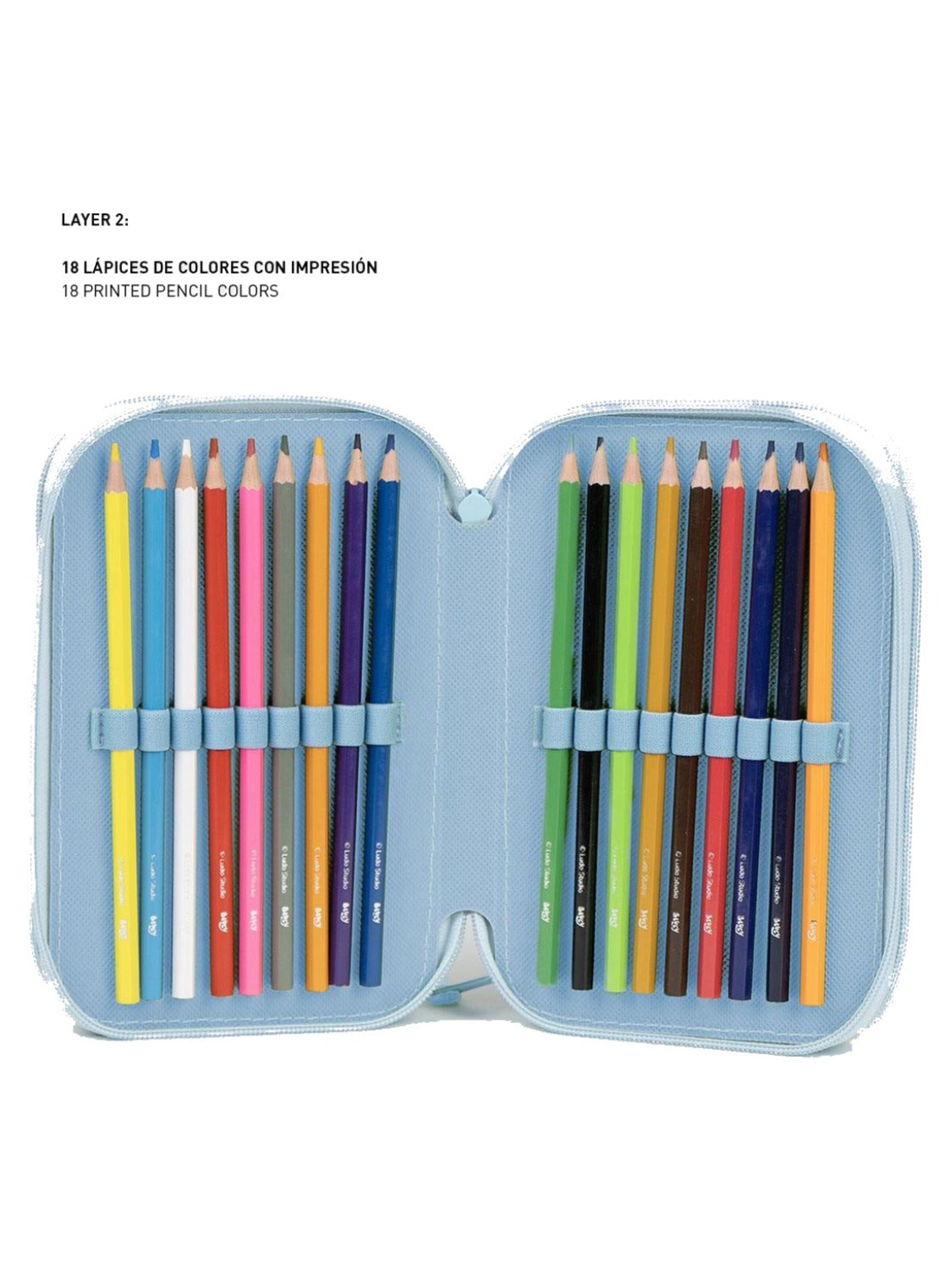 Bluey Pouch 'Bluey Etui met Inhoud 44 Pieces' in Beige