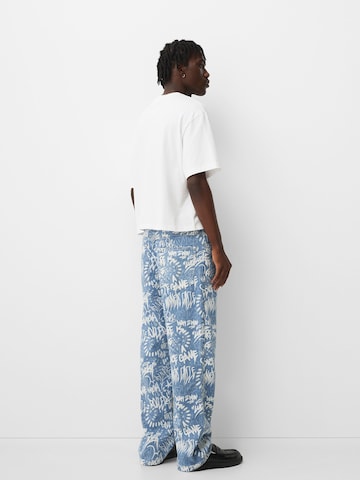 Bershka Ohlapna forma Kavbojke | modra barva