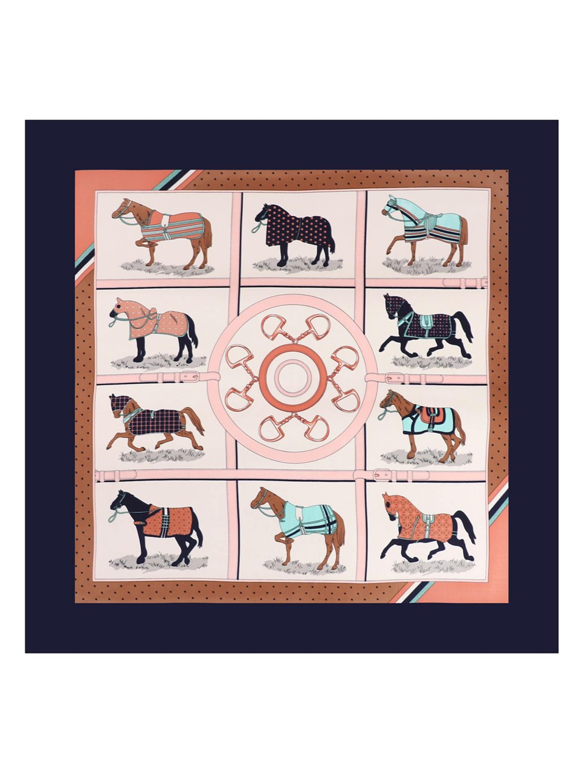 Foulard 'Carré de Soie HORSE' di 19V69 ITALIA in blu