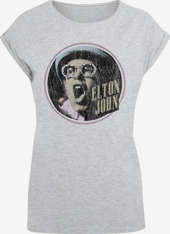 F4NT4STIC Shirt 'Elton John Vintage Circle' in Grijs: voorkant