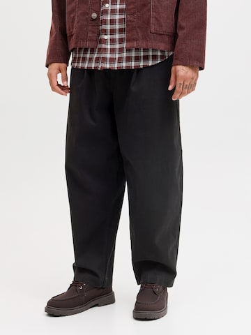 JACK & JONES - Loosefit Pantalón 'JPSTEVAN DYLAN' en negro: frente