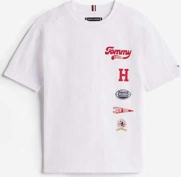 TOMMY HILFIGER Shirt 'Varsity Multi-Badge' in White: front
