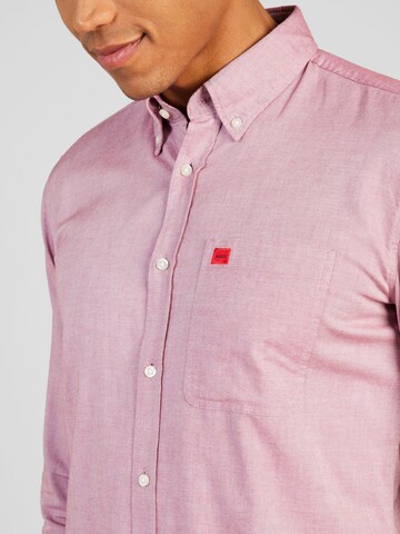 HUGO Red Slim Fit Hemd 'Evito' in Pink