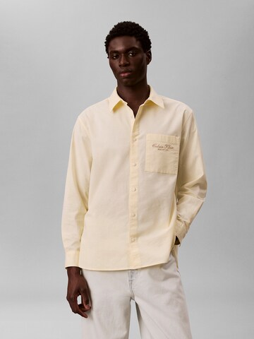 Calvin Klein Jeans Regular Fit Hemd in Gelb: Vorderseite