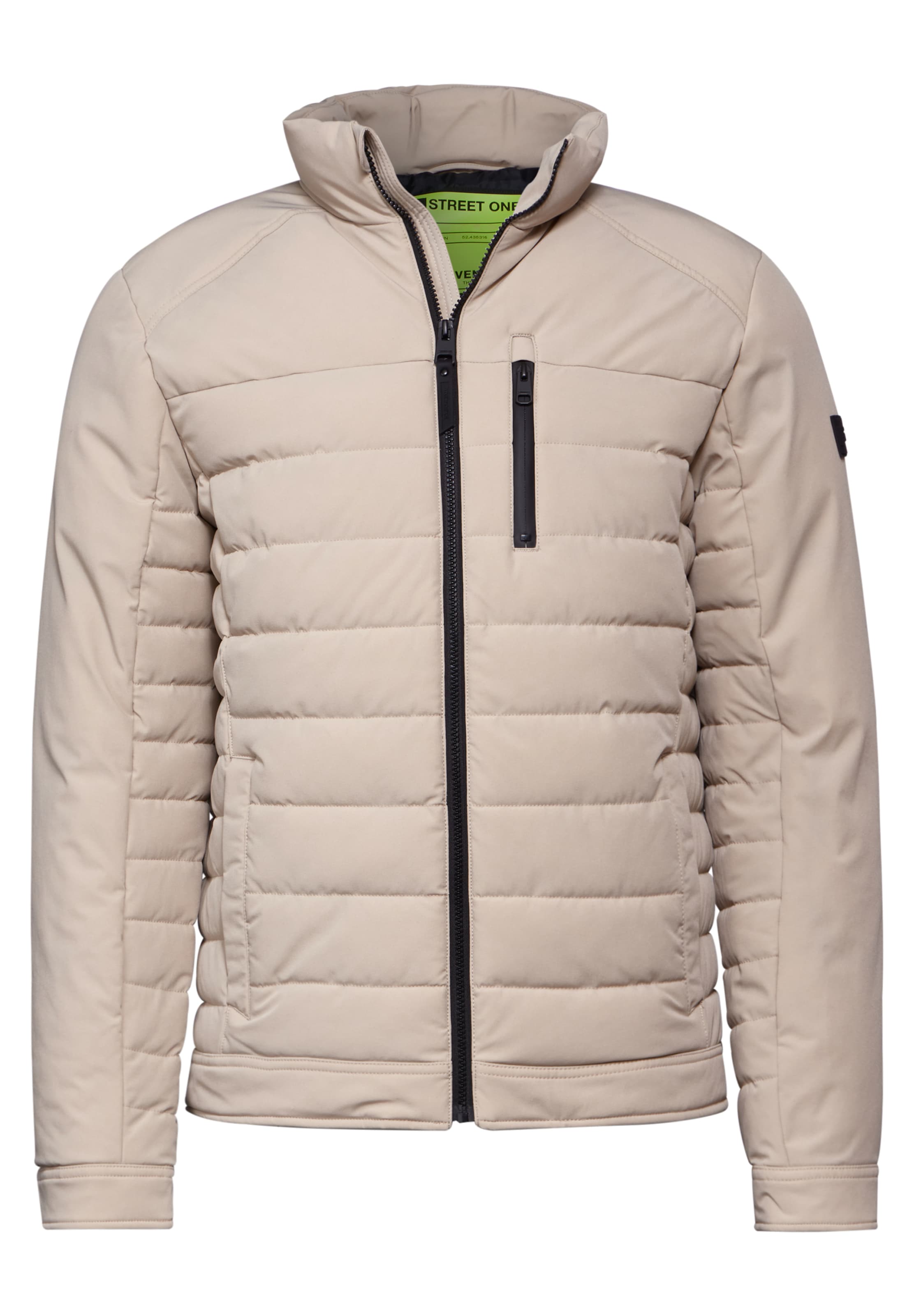Street One MEN Steppjacke im Biker-Look in Beige: Vorderseite
