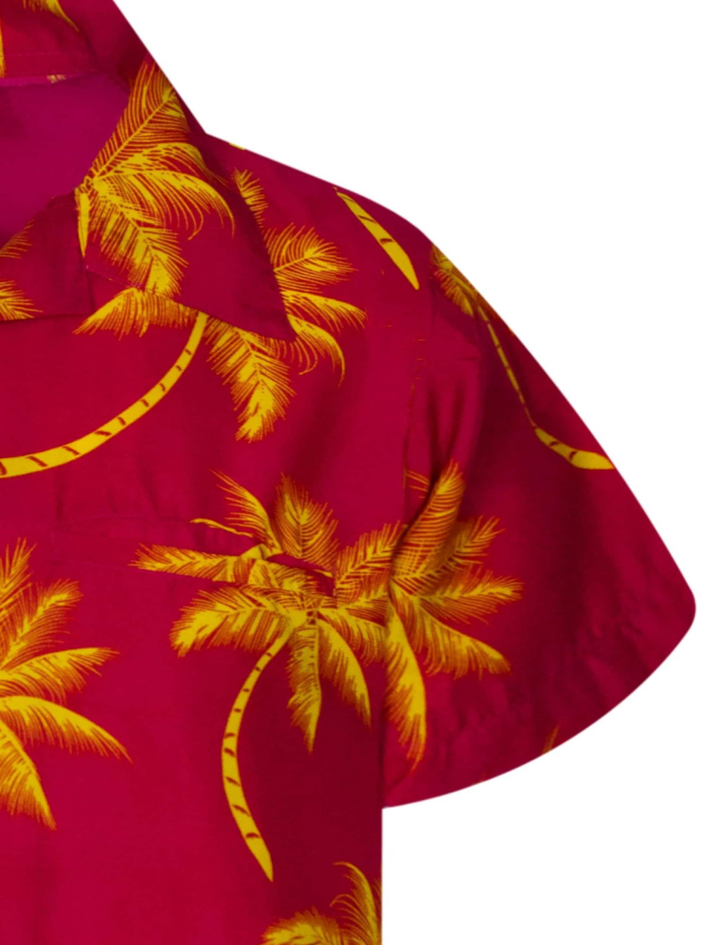 King Kameha Shirt 'Palmshadow' in Geel