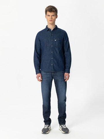 MUD Jeans Regular Fit Hemd 'Stanley ' in Blau