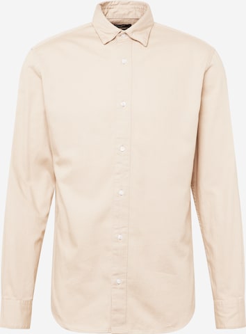 JACK & JONES Regular fit Button Up Shirt 'DALLAS' in Beige: front