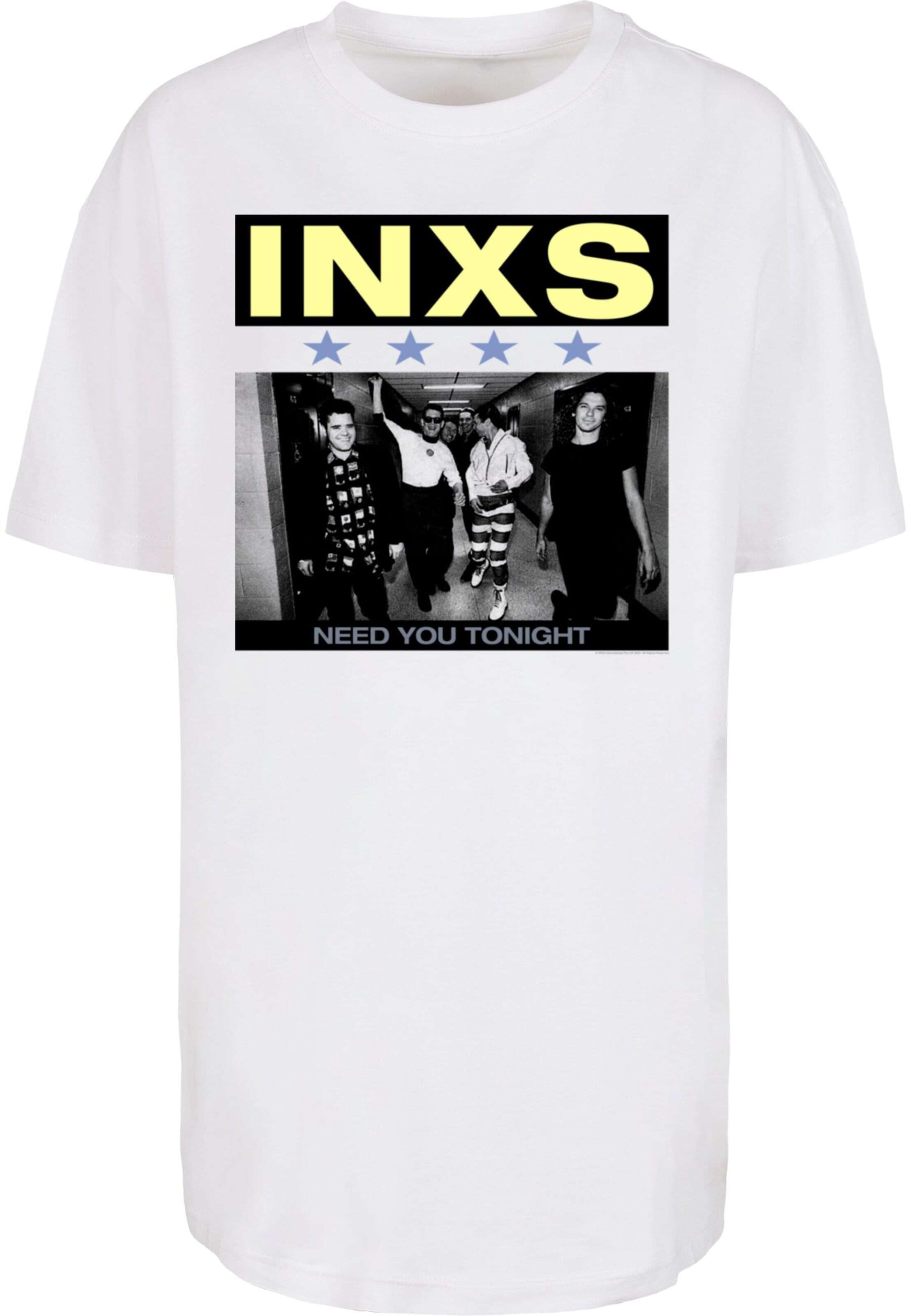 Merchcode T-Shirt 'INXS - Need You Tonight' in Weiß: Vorderseite