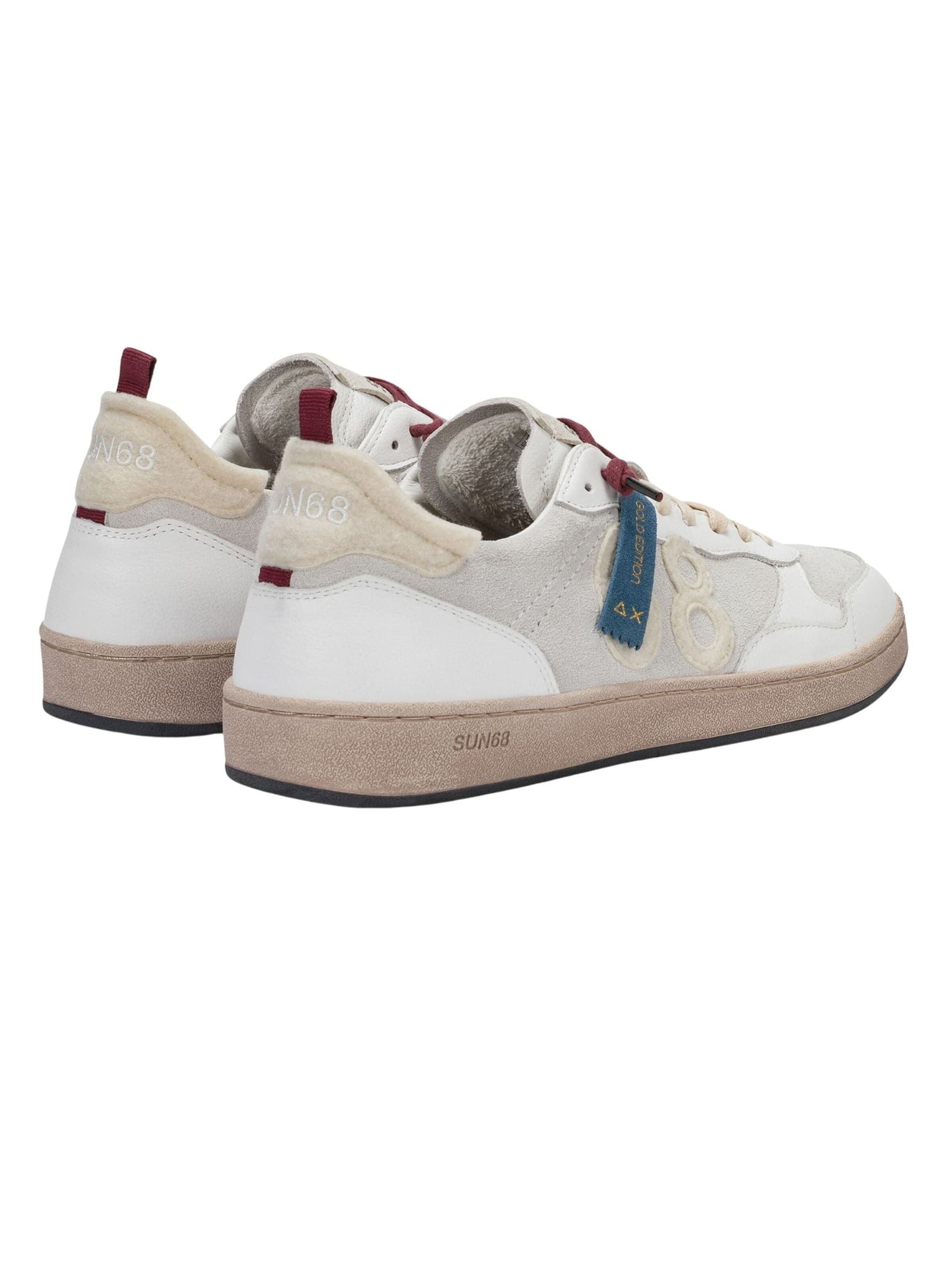 SUN68 Platform trainers 'Urban Basket 1968 sneaker in suede and leather' in White