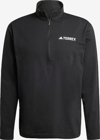 juoda ADIDAS TERREX Sportiniai marškinėliai 'Multi Climacool 1/2 Zip Long Sleeve': priekis