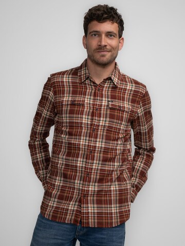 Petrol Industries Regular fit Overhemd 'Napakiak' in Beige: voorkant