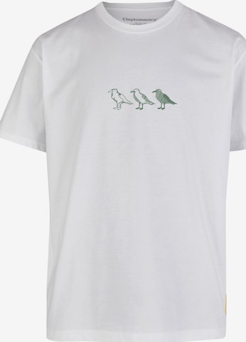Cleptomanicx Shirt 'Classic Tee Scribble Gull' in White: front