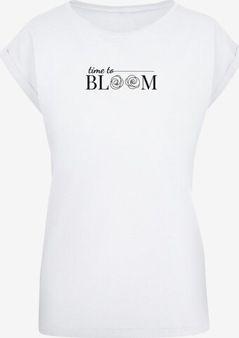 Merchcode Shirt 'Time to bloom' in Wit: voorkant